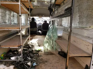 2017 Ford Transit with VIN 1FTWS4XGXHKA55683, listed as a Copart auction lot 77044594 with 101,431 mi miles and Salvage Title. Bid and sale history available at carsss.com. Image 10.