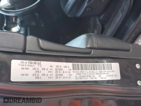 2015 Jeep Grand Cherokee Altitude with VIN 1C4RJEAG4FC927328, listed as a Copart auction lot 45932345 with 129,911 mi miles and Salvage Title. Bid and sale history available at carsss.com. Image 15.