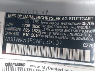 2006 Mercedes-Benz SLK 280 z VIN WDBWK54F26F130107, wystawiony jako IAAI lot #42067876 z przebiegiem 167 518 mil mil oraz . Historia ofert i sprzedaży dostępna na DreamBid. Obrazek 9.