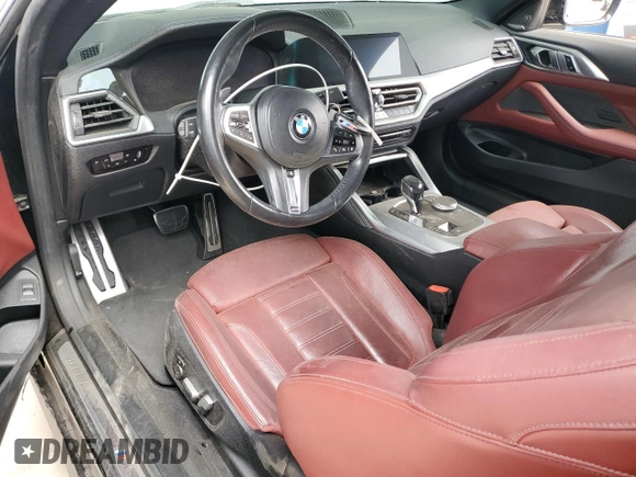 2021 BMW 4 Series 430i with VIN WBA53AP01MCF92750, listed as a Copart auction lot 43817115 with 61,291 mi miles and Salvage Title. Bid and sale history available at DreamBid. Image 8.