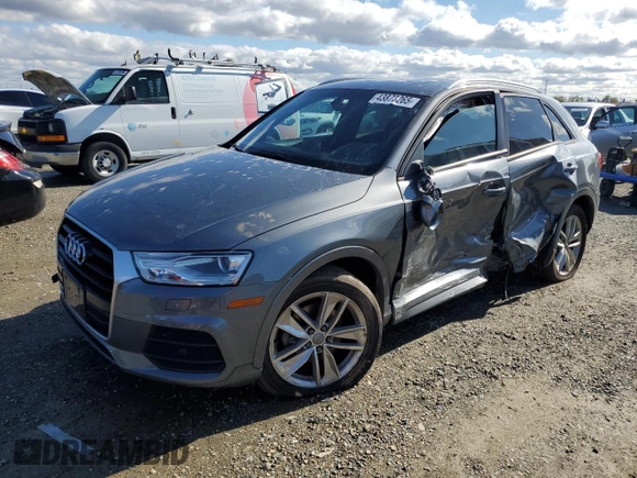 2017 Audi Q3 Premium with VIN WA1BCCFS8HR016507, listed as a Copart auction lot 43873265 with 81,920 mi miles and Salvage Title. Bid and sale history available at carsss.com. Image 1.