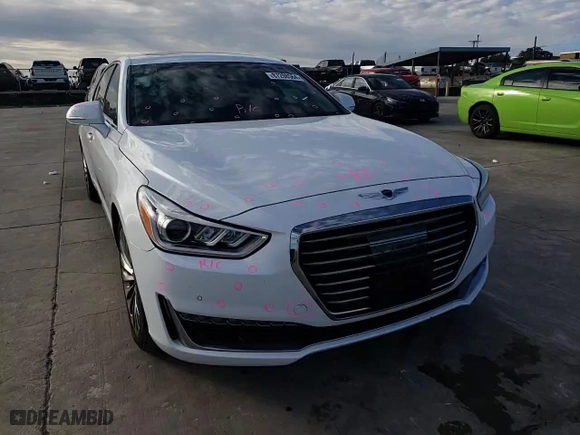 2019 Genesis G90 3.3T Premium with VIN KMHG34JA1KU050157, listed as a Copart auction lot 87208564 with 75,972 mi miles and Salvage Title. Bid and sale history available at carsss.com. Image 11.