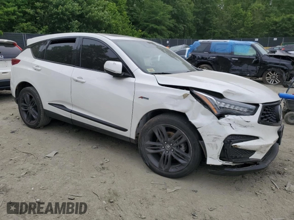 2021 Acura RDX w/A-Spec Package with VIN 5J8TC2H68ML048375, listed as a Copart auction lot 57971645 with Not provided miles and Salvage title. Bid and sale history available at DreamBid. Image 4.