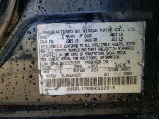 2005 Nissan Altima SE z VIN 1N4BL11E85C252915, wystawiony jako Copart lot #42301065 z przebiegiem 153 015 mil mil oraz Szkoda całkowita • Salvage title. Historia ofert i sprzedaży dostępna na DreamBid. Obrazek 12.