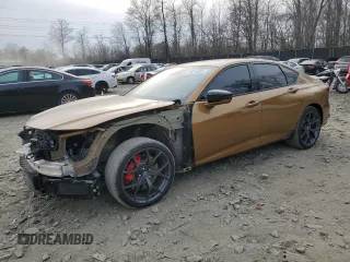 2021 Acura TLX Type S with VIN 19UUB7F03MA000829, listed as a Copart auction lot 41614364 with 56,012 mi miles and Non Repairable. Bid and sale history available at carsss.com. Image 1.