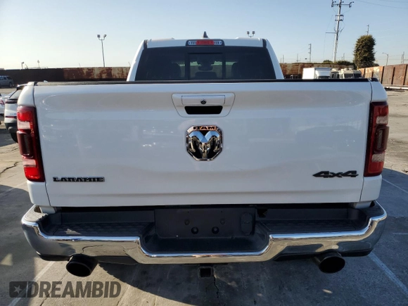 2020 Ram 1500 Laramie with VIN 1C6SRFDT0LN253615, listed as a Copart auction lot 49910145 with 77,895 mi miles and Salvage Title. Bid and sale history available at carsss.com. Image 6.