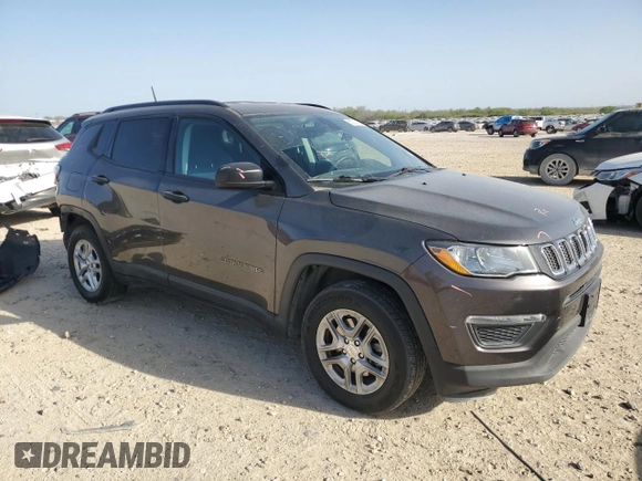 2018 Jeep Compass Sport with VIN 3C4NJCAB3JT368987, listed as a Copart auction lot 50215885 with 77,693 mi miles and Salvage Title. Bid and sale history available at carsss.com. Image 4.