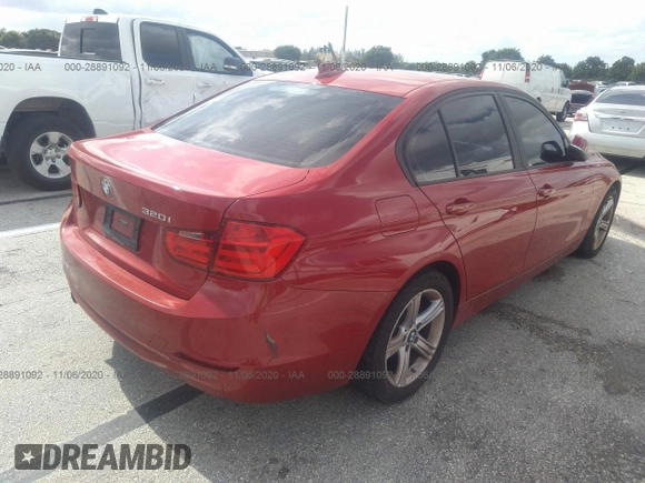 2015 BMW 3 Series 320i with VIN WBA3B1C55F5A05744, listed as a IAAI auction lot 41710150 with 72,317 mi miles. Bid and sale history available at carsss.com. Image 4.