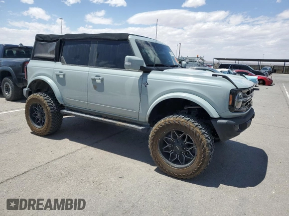 2022 Ford Bronco with VIN 1FMDE5BH9NLB13871, listed as a Copart auction lot 54178645 with 18,990 mi miles and Non repairable. Bid and sale history available at DreamBid. Image 4.