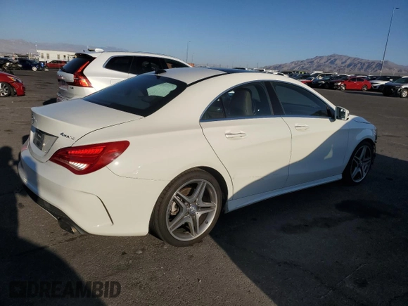 2015 Mercedes-Benz CLA 250 with VIN WDDSJ4GB8FN209833, listed as a Copart auction lot 57943525 with 119,611 mi miles and Salvage title. Bid and sale history available at DreamBid. Image 3.