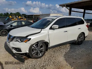 2017 Nissan Pathfinder Platinum with VIN 5N1DR2MN8HC651164, listed as a Copart auction lot 54585505 with 98,691 mi miles and Salvage title. Bid and sale history available at DreamBid. Image 1.