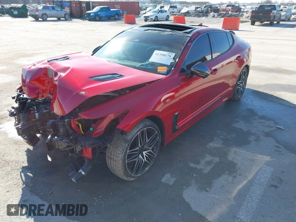 2023 Kia Stinger GT2 with VIN KNAE55LC4P6138316, listed as a IAAI auction lot 41358179 with 7,971 mi miles. Bid and sale history available at carsss.com. Image 2.