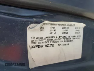2003 Buick Regal LS with VIN 2G4WB55K131272783, listed as a Copart auction lot 86904034 with 0 mi miles and Salvage Title. Bid and sale history available at carsss.com. Image 15.