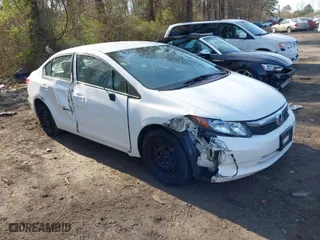 2012 Honda Civic Sdn LX with VIN 19XFB2F58CE375049, listed as a IAAI auction lot 42057936 with 108,827 mi miles. Bid and sale history available at carsss.com. Image 1.