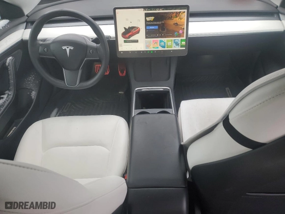 2022 Tesla Model 3 Long Range with VIN 5YJ3E1EBXNF131458, listed as a Copart auction lot 86305614 with 91,622 mi miles and Salvage Title. Bid and sale history available at carsss.com. Image 8.