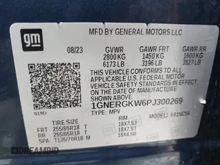 2023 Chevrolet Traverse LT Cloth with VIN 1GNERGKW6PJ300269, listed as a IAAI auction lot 41491965 with 39,052 mi miles and . Bid and sale history available at DreamBid. Image 9.