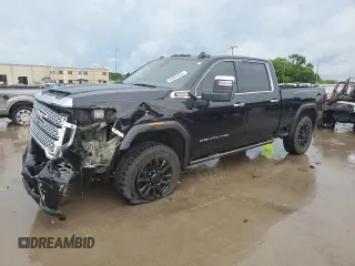 2022 GMC Sierra 2500HD Denali z VIN 1GT49REY7NF314792, wystawiony jako Copart lot #55963455 z przebiegiem 114 853 mil mil oraz Szkoda całkowita • Salvage title. Historia ofert i sprzedaży dostępna na DreamBid. Obrazek 1.