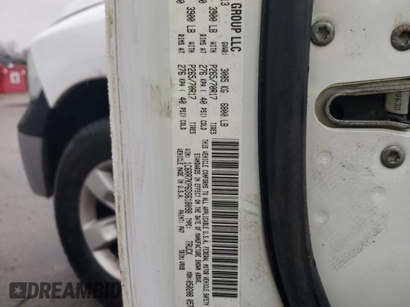 2013 Ram 1500 Tradesman with VIN 1C6RR7KP6DS618098, listed as a Copart auction lot 80844274 with 115,500 mi miles and Salvage Title. Bid and sale history available at carsss.com. Image 14.