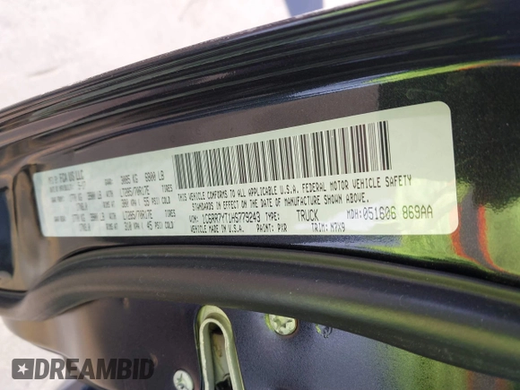 2017 Ram 1500 Rebel with VIN 1C6RR7YT1HS779243, listed as a IAAI auction lot 41322677 with 120,750 mi miles and . Bid and sale history available at DreamBid. Image 9.