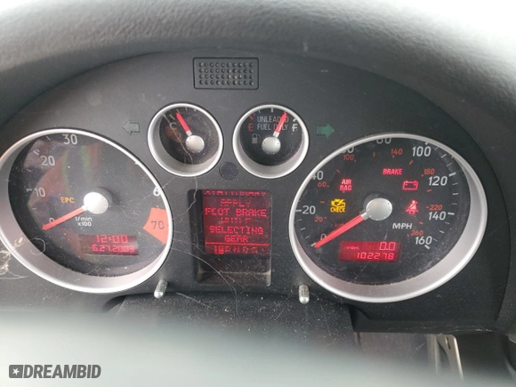 2005 Audi TT with VIN TRUTC28N551003385, listed as a Copart auction lot 47131125 with 102,278 mi miles and Salvage Title. Bid and sale history available at carsss.com. Image 9.
