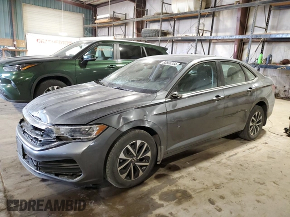 2023 Volkswagen Jetta S with VIN 3VW4M7BU7PM026209, listed as a Copart auction lot 83806134 with 9,427 mi miles and Salvage title. Bid and sale history available at DreamBid. Image 1.