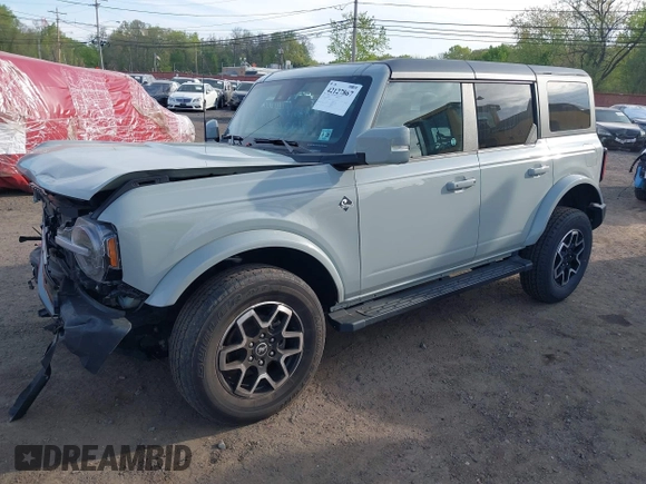 2023 Ford Bronco with VIN 1FMDE5BH3PLA90591, listed as a IAAI auction lot 42127867 with 34,616 mi miles and . Bid and sale history available at DreamBid. Image 2.