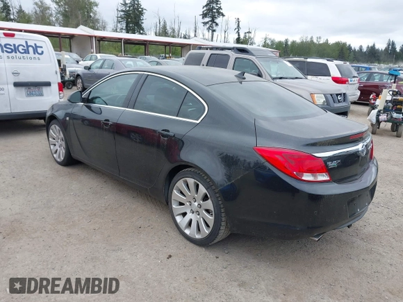 2011 Buick Regal CXL Turbo TO7 with VIN W04G15GV0B1047045, listed as a IAAI auction lot 42131134 with 120,951 mi miles. Bid and sale history available at carsss.com. Image 3.