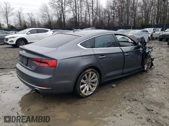 2018 Audi A5 Sportback Premium Plus with VIN WAUBNCF57JA011200, listed as a Copart auction lot 81883353 with Not Provided miles. Bid and sale history available at carsss.com. Image 3.