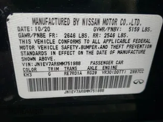 2021 Infiniti Q50 Pure z VIN JN1EV7AR6MM751988, wystawiony jako Copart lot #47480403 z przebiegiem 7 350 mil mil oraz Szkoda całkowita • Salvage title. Historia ofert i sprzedaży dostępna na DreamBid. Obrazek 12.