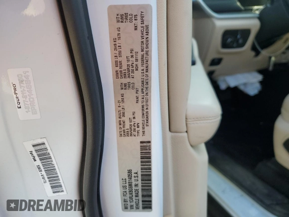 2021 Jeep Grand Cherokee Limited с VIN 1C4RJKBG6M8140586, выставлен на аукционе Copart как лот 52962815 с пробегом 92 710 миль миль и Списание • Salvage title. История ставок и продаж доступна на DreamBid. Изображение 14.