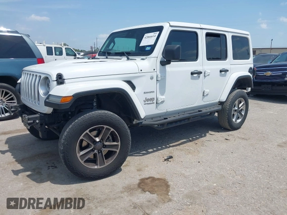 2018 Jeep Wrangler Unlimited Sahara z VIN 1C4HJXEG0JW245118, wystawiony jako IAAI lot #42066614 z przebiegiem 83 743 mil mil oraz . Historia ofert i sprzedaży dostępna na DreamBid. Obrazek 22.