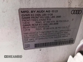 2023 Audi Q3 S line Premium with VIN WA1DECF35P1112975, listed as a IAAI auction lot 42793191 with 49,773 mi miles and . Bid and sale history available at DreamBid. Image 35.