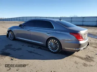 2018 Genesis G90 5.0L Ultimate with VIN KMHG54JH6JU046451, listed as a Copart auction lot 86765524 with 84,934 mi miles and Salvage Title. Bid and sale history available at carsss.com. Image 2.