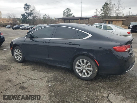 2015 Chrysler 200 C with VIN 1C3CCCCB1FN629396, listed as a Copart auction lot 49834515 with 185,227 mi miles and Clean Title. Bid and sale history available at carsss.com. Image 2.
