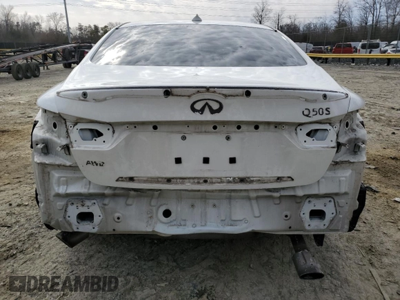 2016 Infiniti Q50 with VIN JN1EV7AR7GM346324, listed as a Copart auction lot 45091635 with 92,050 mi miles and Salvage Title. Bid and sale history available at DreamBid. Image 6.