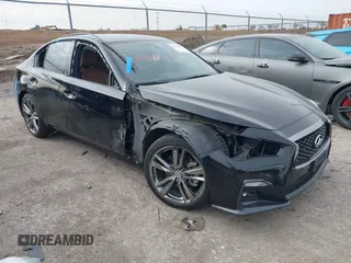 2021 Infiniti Q50 3.0t SENSORY with VIN JN1EV7CP6MM707131, listed as a IAAI auction lot 41348217 with 40,161 mi miles. Bid and sale history available at carsss.com. Image 1.