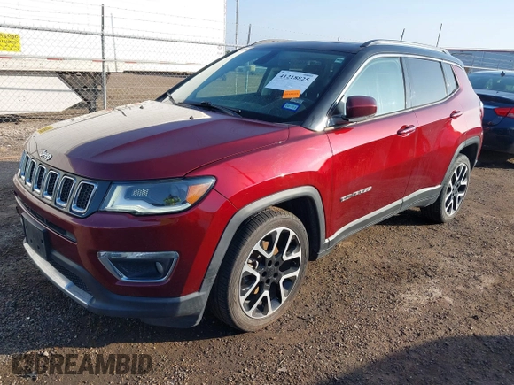 2020 Jeep Compass Limited z VIN 3C4NJCCB5LT218640, wystawiony jako IAAI lot #41218825 z przebiegiem 48 097 mil mil oraz . Historia ofert i sprzedaży dostępna na DreamBid. Obrazek 18.