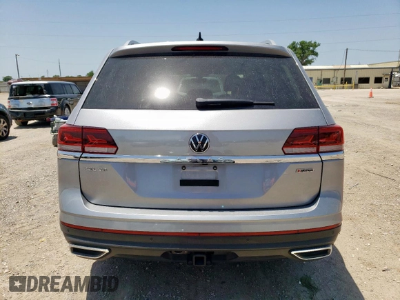 2021 Volkswagen Atlas SEL with VIN 1V2BR2CA1MC594888, listed as a Copart auction lot 57557435 with 38,124 mi miles and Clean title. Bid and sale history available at DreamBid. Image 6.