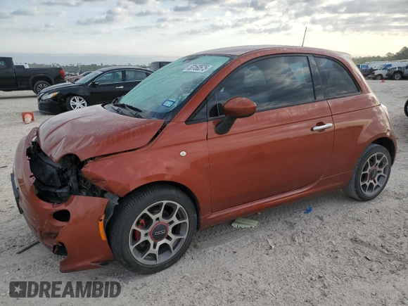 2015 FIAT 500 Sport with VIN 3C3CFFBR5FT648427, listed as a Copart auction lot 53160575 with 139,524 mi miles and Salvage Title. Bid and sale history available at carsss.com. Image 1.