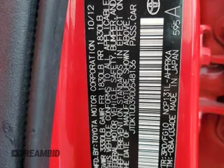 2013 Toyota Yaris L with VIN JTDKTUD39DD548136, listed as a Copart auction lot 56768875 with 147,532 mi miles and Salvage Title. Bid and sale history available at DreamBid. Image 12.
