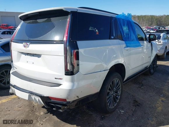2023 Cadillac Escalade AWD V-Series with VIN 1GYS4HK9XPR137308, listed as a IAAI auction lot 41686211 with 46,513 mi miles. Bid and sale history available at carsss.com. Image 4.