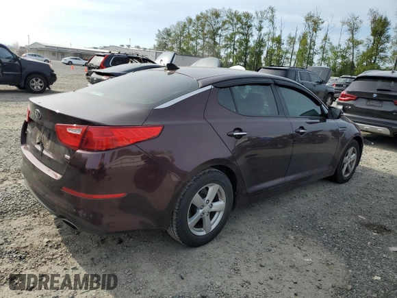 2015 Kia Optima LX with VIN 5XXGM4A72FG352039, listed as a Copart auction lot 54648345 with 126,898 mi miles and Salvage Title. Bid and sale history available at carsss.com. Image 3.