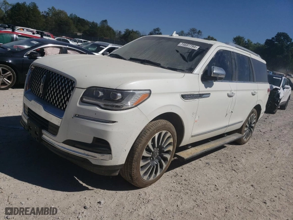 2022 Lincoln Navigator Black Label with VIN 5LMJJ2TT4NEL09900, listed as a Copart auction lot 74687794 with 0 mi miles and Salvage Title. Bid and sale history available at carsss.com. Image 1.