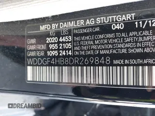 2013 Mercedes-Benz C-Class C 250 Sport with VIN WDDGF4HB8DR269848, listed as a IAAI auction lot 40823352 with 110,439 mi miles. Bid and sale history available at carsss.com. Image 9.