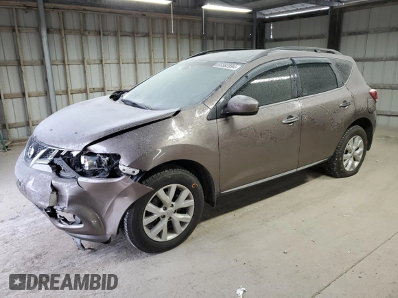 2013 Nissan Murano S with VIN JN8AZ1MU4DW202859, listed as a Copart auction lot 83382894 with 267,449 mi miles and Clean Title. Bid and sale history available at carsss.com. Image 1.