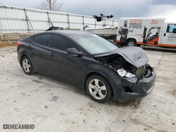 2013 Hyundai Elantra GLS with VIN 5NPDH4AE3DH173015, listed as a Copart auction lot 46912105 with 165,569 mi miles and Salvage Title. Bid and sale history available at carsss.com. Image 4.
