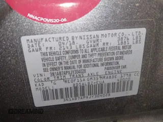 2018 Nissan Sentra S with VIN 3N1AB7APXJY304028, listed as a IAAI auction lot 41730501 with 97,455 mi miles. Bid and sale history available at carsss.com. Image 9.