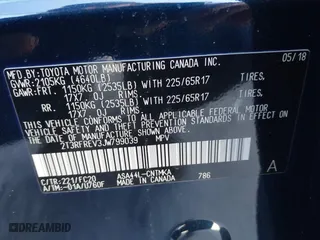 2018 Toyota RAV4 XLE with VIN 2T3RFREV3JW799039, listed as a IAAI auction lot 41875996 with 110,846 mi miles. Bid and sale history available at carsss.com. Image 9.