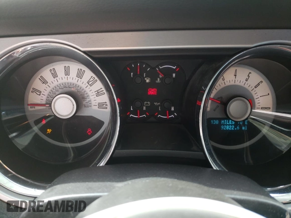 2012 Ford Mustang V6 Premium with VIN 1ZVBP8AM7C5226870, listed as a Copart auction lot 53284445 with 92,822 mi miles and Salvage Title. Bid and sale history available at carsss.com. Image 9.