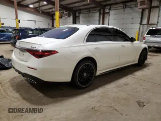 2022 Mercedes-Benz S-Class S 500 with VIN W1K6G6DB9NA136980, listed as a Copart auction lot 86716354 with 0 mi miles and Salvage Title. Bid and sale history available at carsss.com. Image 3.